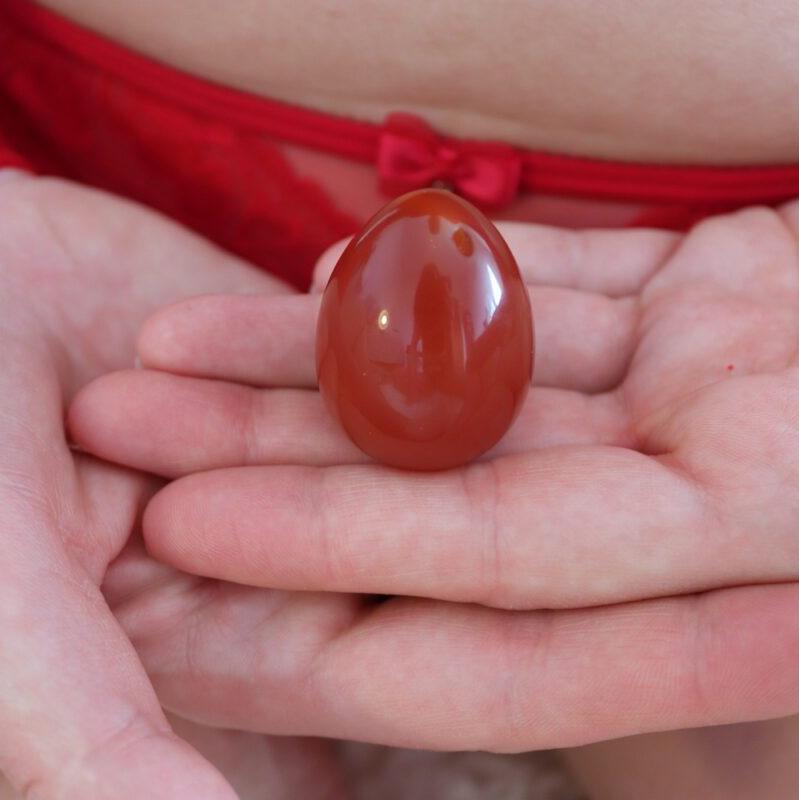 Rotes Karneol-Yoni-Ei